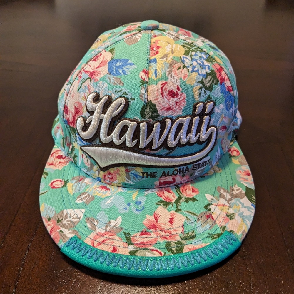 Robin Ruth Floral 'Hawaii' Baseball Cap in Turquoise, Pink, Yellow, Green